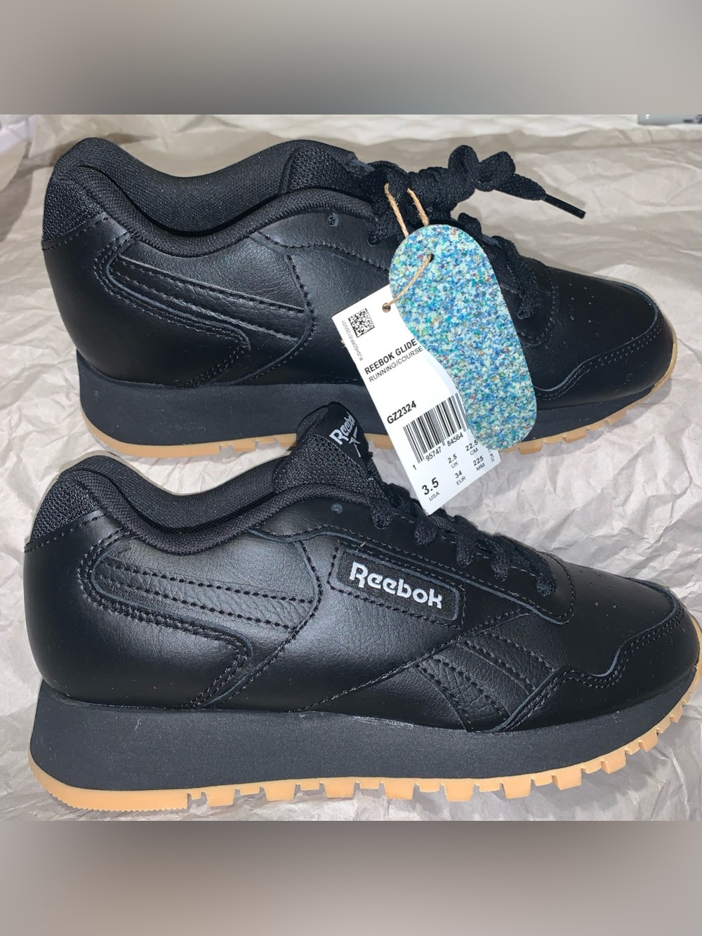 REEBOK Boys BLACK SNEAKER GLIDE 1000100300 GZ2324 Size  3.5